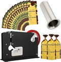 Funnymoom Meat Packaging Kit 500 Pcs Wild Game Freezer Bags, Steel Tape Sealer, 2 Rolls Sealing Tape, Stainless Steel Filling Tube for Meat Grinder Processing Supplies for Hunter Butcher (Camouflage)