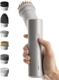 HOTO Handheld Short-Handle Electric Cordless Spin Scrubber, 9 Brush Heads | IPX7 Waterproof Cordless Scrubber Brush, Bathroom Cleaning Brush, Max 22 in-lb, for Bathroom, Shower, Kitchen, Sink, Tile