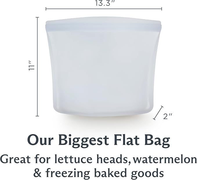 Stasher Silicone Reusable Gallon Storage Bag, Reusable Gallon Freezer Bags, Microwave Safe, Dishwasher Safe, Oven Safe, Sous Vide, Eco Friendly, 13” x 11” Food Storage Bags, 128 oz/3785 ml, Clear