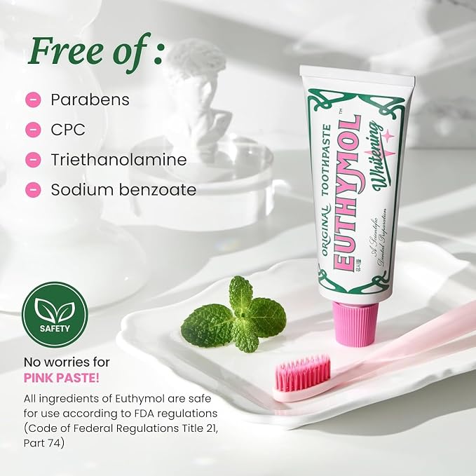 EUTHYMOL Whitening Toothpaste, Stain Removal in 2 Weeks | 3.7 fl oz | Whitening Toothpaste for sensitive Gum & Teeth, Stain Removal in 2 Weeks, Bad Breath, Cavity Prevention, Aluminum Tube