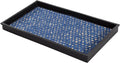 Anji Mountain Heavy Duty Waterproof Rubber Shoe Storage Mat Organizer/Boot Storage Tray Multi Use For Entryway with Coir, Blue and Ivory Insert, Fits 2 Pair (24.5" Wide)
