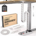Ultimate Setup Under Desk Cable Management Vertebrae - Perfect for Sit Stand Desk - White, 133 cm
