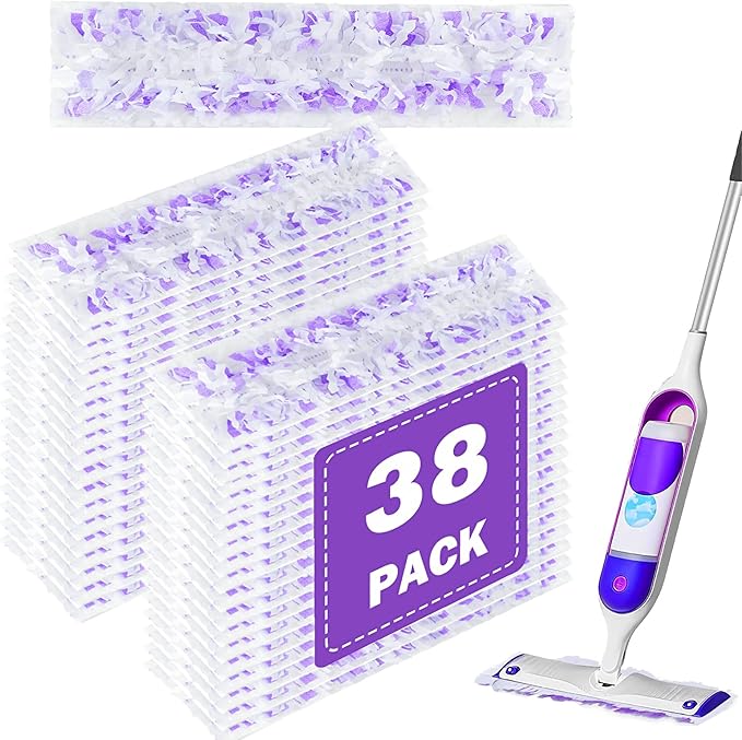 Power Mop Pads Refills for Swiffer PowerMop Multi-Surface Mopping Pad Disposable Replacement Mop Pads Compatible with Swiffer PowerMop,Safe on All Finished Floors,38 Count