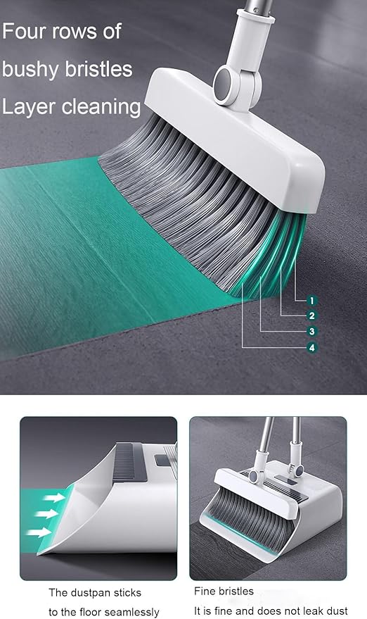 Broom and Dustpan Set,Kitchen Broom,Broom and Dustpan Set Heavy Duty,Cheap Broom,Folding Broom,Broom Set-Applicable to Bedroom, Living Room, Office, Study, Classroom, Bathroom, Dining Room。