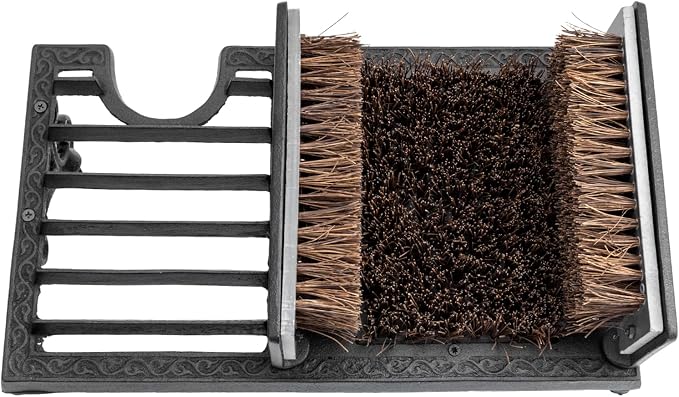 MyGift Heavy Duty Shoe Scraper and Boot Brush, Vintage Cast Iron Shoe Dirt Scrubber Cleaner/Outdoor Boot Mud Brush | Vintage Mud Scrubber Removes Dirt from Work Boots, Hiking Shoes, Rain Boots & Garden Footwear