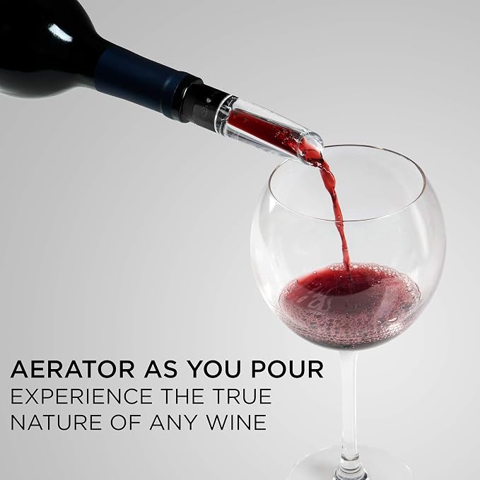 Ivation 9-Piece Wine Set | Electric Opener, Air Pump, Pourer with Aerator, Wine and Champagne Stoppers, Foil Cutter, and Stand.