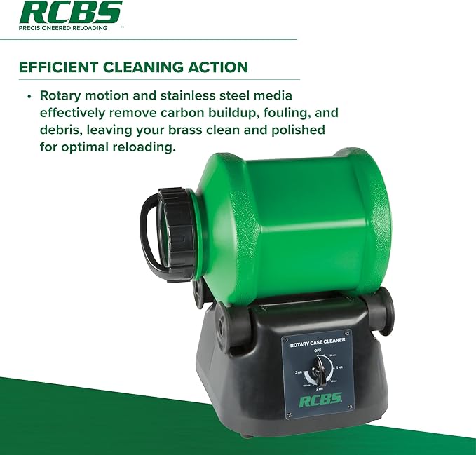 RCBS Rotary Case Cleaner 120V US/CAN, Rotary Tumbler for Efficient Brass Cleaning and Polishing