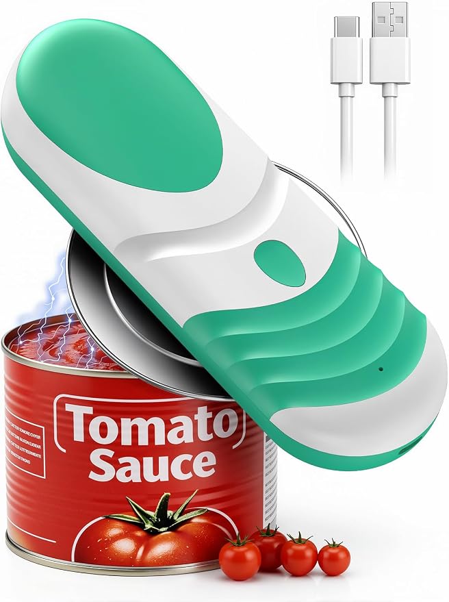 Electric Can Opener One Touch Fits All Can Sizes, Electric Can Openers for Kitchen Food Safe with Smooth Edge, Kitchen Gadgets Battery Operated Can Openers for Seniors, Arthritis and Chef