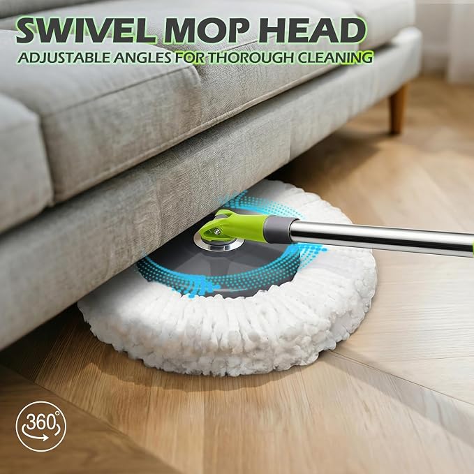 Spin Mop Bucket System,Masthome Pedal Spin Mop and Bucket with Wringer Set,EasyWring Microfiber Mop with 3 Mop Pads,360°Spinning Floor Cleaning System - Home & Office Suitable