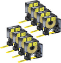 NineLeaf 8 Pack Compatible Labels Tape Replacement for Dymo 18056 1/2 inch Black on Yellow Heat Shrink Tube Labels 12mm x 1.5m for Wires and Cables Use in Rhino 4200 5200 5000 6000 3M Label Maker