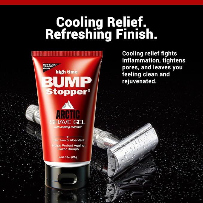High Time Bump Stopper Shaving Cream With Tea Tree Oil 5oz Tube (2 Pack)