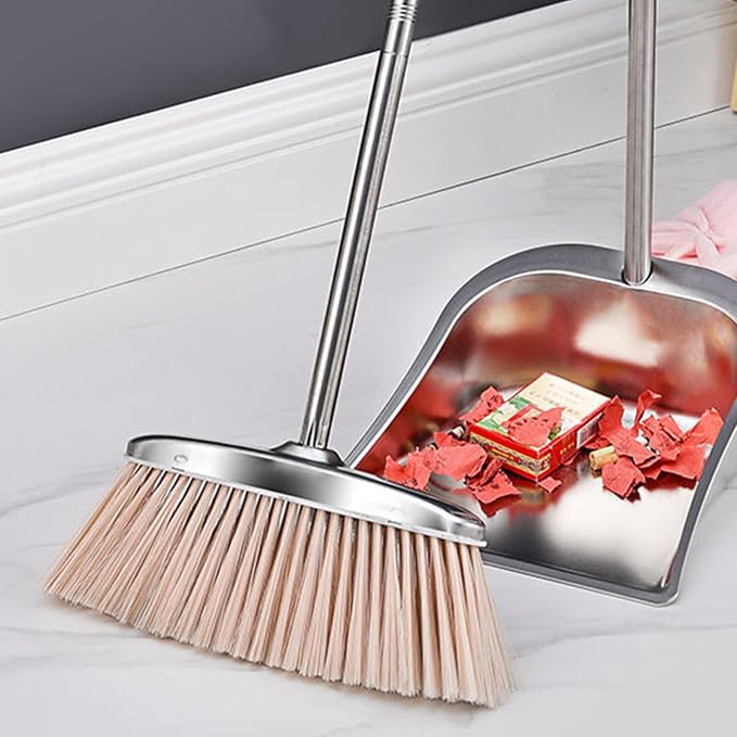 Healifty -Handled Broom Handle for Efficient Floor Cleaning Home Kitchen and to Use for Pet Hair and Dust Removal