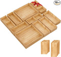 SpaceWhisper Bamboo Drawer Organizer, 10-Piece Drawer Divider with Removable Dividers for Organization and Storage, Multi-Use Stackable Storage Box & Utensil Holder for Kitchen, Office, Makeup & More