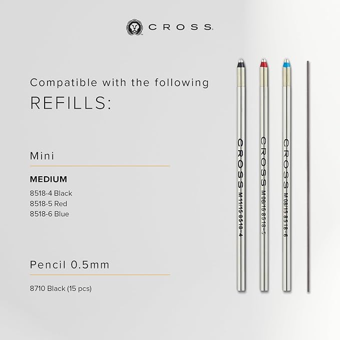Cross Tech3+ Refillable Tech3+ Presented in a Premium Gift Box - Medium Point, Black Ink, Satin Black