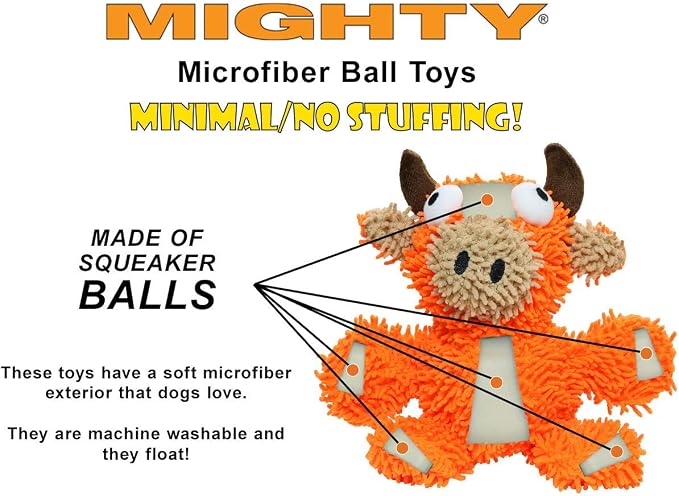 MIGHTY® 2 Pack Microfiber Medium Monkey Dog Toys | Ultra Durable Plush Toy with Multiple Layers & Reinforced Seams , Washable and Floats , Mighty® Construction