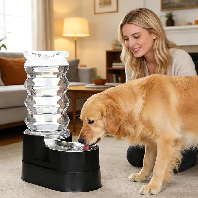 RIZZARI 8L Elevated Dog Waterer: Comfort Height Design | Gravity Fed/No Power Needed/Anti-Spill Base/for Senior Dogs & Large Breeds/Living Room/Garden/ Easy-Clean