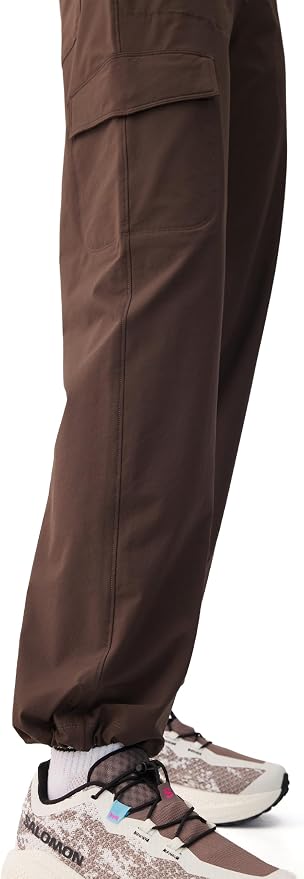 LOLË Momentum Women's Wide Leg Tech Trousers, Cargo Pocket | Brushed nylon stretch, cinch-or-flow openings, knit waistband, hidden phone stash, water-repellent, UPF50+ protection