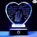 ZHSHWAT Personalized Photo Heart-Shaped Crystal Memorial Night Light - Sympathy Gift for Loss of Loved One, Bereavement Remembrance Decor for Desk, Nightstand, Funeral