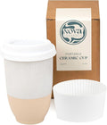NOVA CERAMICS Travel Mugs - Reusable Coffee Cup – Cute Coffee Mugs Travel Coffee Tumbler – Microwave & Dishwasher Safe To Go Coffee Mug- Gifts For Women Men Him Her – 12oz - Dune