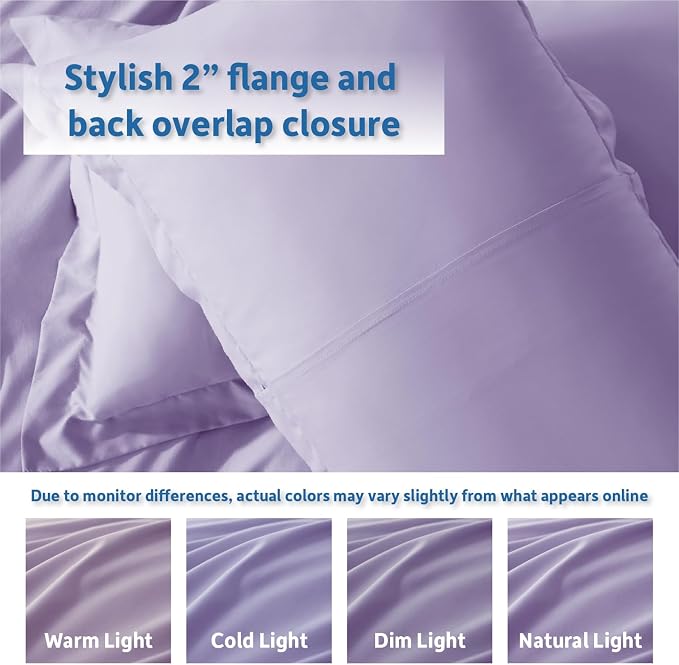Nestl Lavender Duvet Cover Full Size - Soft Double Brushed Full Size Duvet Cover Set, 3 Piece, with Button Closure, 1 Duvet Cover 80x90 inches and 2 Pillow Shams