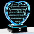 Arikyrist Grandma Birthday Gifts with Colorful LED Base Meaningful Crystal Heart Gifts for Grandma from Grandkids Great Gift Ideas for Grandmother on Mothers Day Valentine Thanksgiving