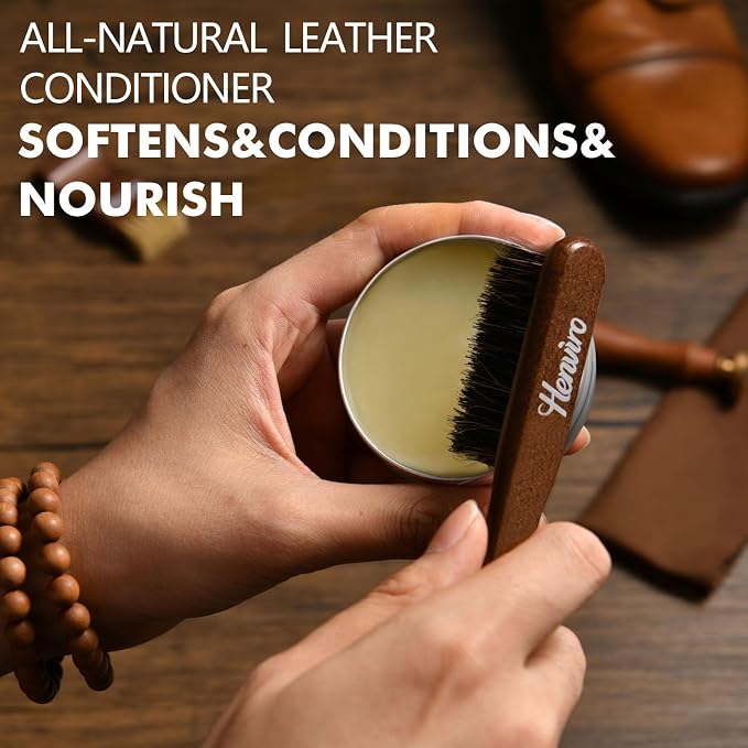 Leather Shoe Shine Kit For Men - 13 PCS Shoe Polish Kit, Leather Boots Care, Shoe Care Kit Gift for Men Him Husband
