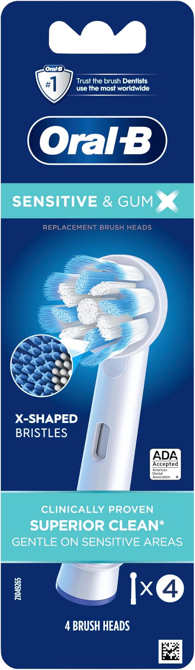 Gum Care x-Filaments Electric Toothbrush Replacement Brush Heads Refill, 4 Count