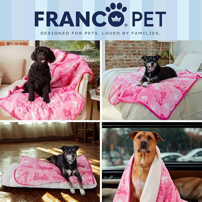 Barbie Waterproof Dog Bed Cover, Large 40x50 Pet Blanket for Furniture Bed Couch Sofa, (Officially Licensed) by Franco
