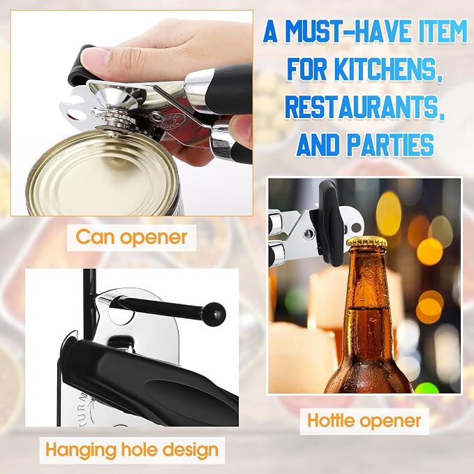 Gisafai 30 Pcs Manual Can Opener Bulk with Sharp Blade Smooth Edge Multifunctional Kitchen Gadget Handheld Openers Large Handheld Knob Can and Bottle Animals for Dorm Kitchen Essentials Gifts