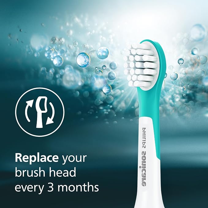 Philips Sonicare for Kids - Genuine Replacement Electric Toothbrush Heads,Compact Size,for Kids Aged 3+,HX6032/94,2 Count (Pack of 2)