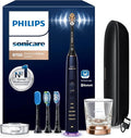 Philips Sonicare DiamondClean Smart 9750 Electric Toothbrush - Sonic Toothbrush with App, Pressure Sensor, 15 Brushing Settings, Replacement Reminder, USB Charging Travel Case, Lunar Blue, HX9954/74
