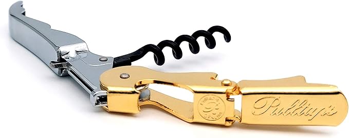 Pulltap's Genuine Slider 900 Waiter's Corkscrew – Double-Hinged Wine Key with Sliding Foil Cutter – Patented Design – Made in Spain – Cromado y Dorado (Chrome & Gold)