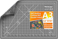 Self Healing Cutting Mat: 12''x18'' Double Sided Craft Cutting Mat for Sewing, Fabric, Quilting - 5-Ply Slip-Resistant Hobby Cutting Board for DIY Projects (Grey/Black)