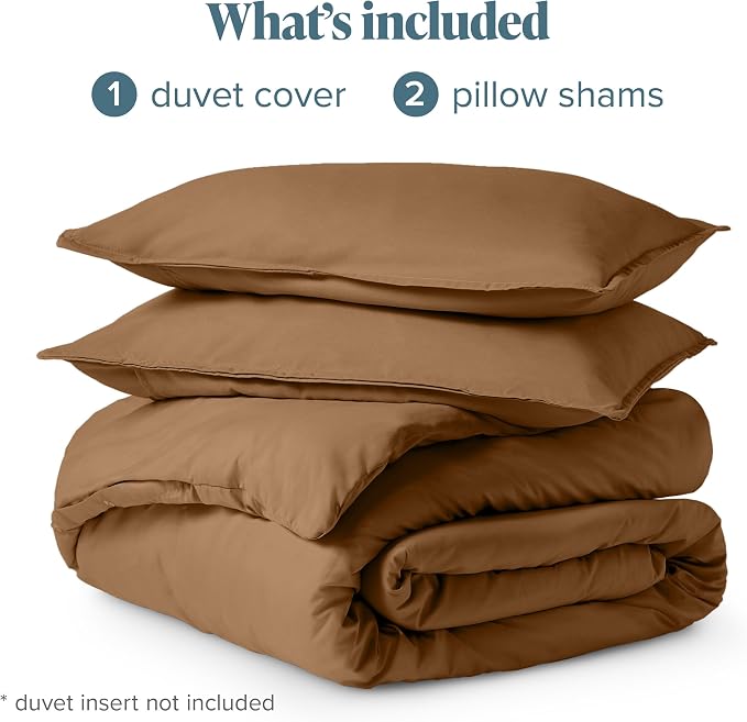 Bare Home Bedding Duvet Cover Queen Size - Premium 1800 Super Soft Collection - Lightweight, Cooling - Soft Breathable Bedding Duvet Cover (Queen, Caramel)