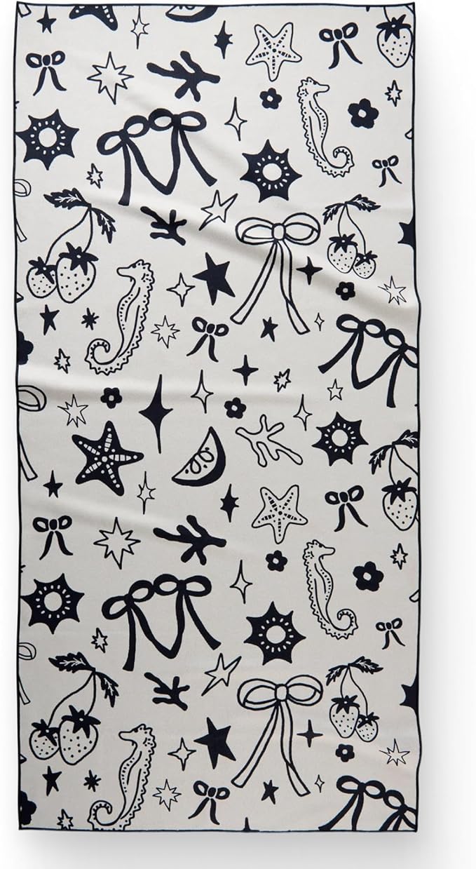 GEOMETRY Micro-Loop Beach Towel – Spring & Summer Collection – Quick-Dry, Sand-Resistant, Ultra-Absorbent Compact Towel for Beach & Travel (Earth and Sea)