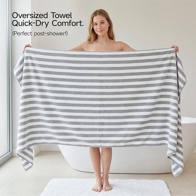 REDKISS Ultra Soft Bath Towel Sets 6-Piece 35"x70" | 100% Microfiber, Highly Absorbent & Quick Dry | Grey Towels for Bathroom, Spa, Gym | 2 Bath, 2 Hand, 2 Washcloths