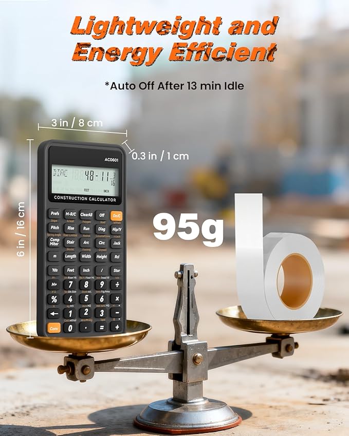 Construction Calculator Industrial & Scientific ROATEE Engineering Calculator for Contractor, Concrete Pocket Feet-inch-Fraction Calculators Carpenter, Estimator, Builder, Framer, Remodeler, Renovator