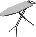 BEWISHOME Foldable Ironing Board,Compact Iron Board with Safety Iron Rest | and 7 Adjustable Heights , Ironing Stand with Cover and Pad for Heat Resistance, for Laundry Room 43" X 13" Grey KYB01B