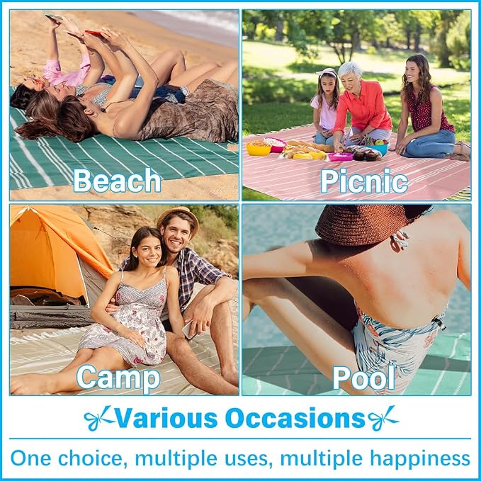 Vikumond Turkish Beach Towel Blanket Oversized 85x75 Inch Quick Dry Coral | Lightweight Compact Portable Sand Free Absorbent Boho Woven Throw for Pool Swimming Picnic Camping Cruise Outdoor Essentials