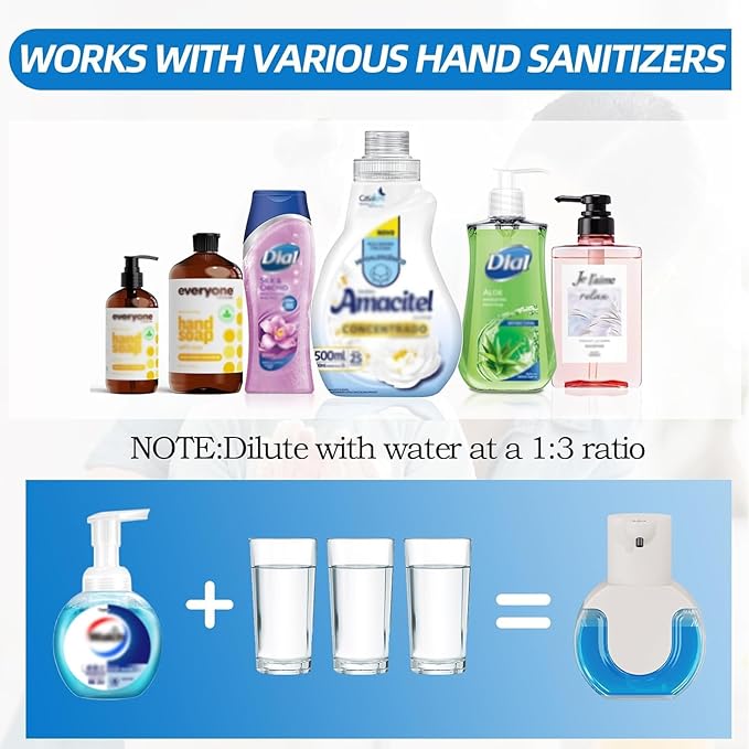 2Pack Automatic Soap Dispenser Touchless, Rechargeable Foaming Soap Dispenser,15oz/420ml Smart Hand Soap Dispensers,4-Level Adjustable,Wall Mount for Bathroom Kitchen Dish Soap(White, Foam)