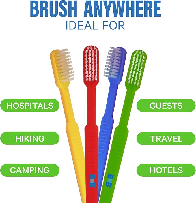 Bulk 288 Disposable Toothbrushes With Toothpaste (288 Pack) Prepasted Mint Flavor Individually Wrapped - No Water Needed, Paste Made In USA Great For Airbnb, Hotel, Camping, Travel, Donation