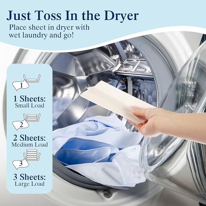 18 pcs 720 Count Dryer Sheets Bulk Wrinkle Releasefabric Softener Lavender Scent Plant Formula Organic Naturally Softens and Removes Static Cling for Home Public Washing Machine