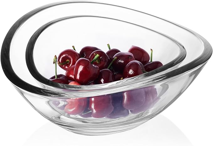 Mikasa Alister Lead Free Crystal Decorative Set of 2 Bowls, 10.75 inch, 8.25 inch