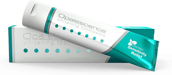 Opalescence Whitening Toothpaste for Sensitive Teeth - Oral Care, Mint Flavor, Gluten Free - 3 Pack | 4.7 oz Toothpaste With 5% Potassium Nitrate and Fluoride to Help Relieve Sensitivity, Strengthen Enamel, and Remove Stains