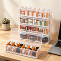 VZZNN 5 Pack Clear Cable Organizer Box with Lid, Plastic Cord Storage Case for Chargers, Power Cords, Electronics Accessories – Transparent Desk Organizer, Stackable, Adjustable Dividers
