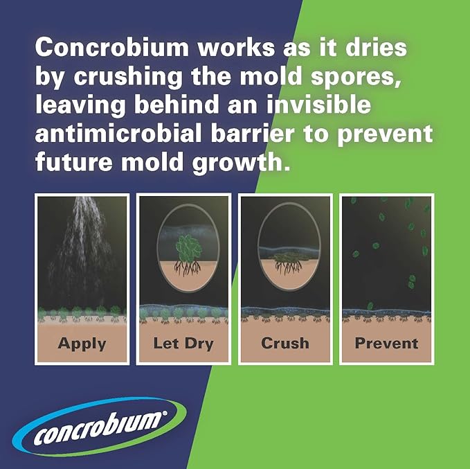 Concrobium Mold Control, 1 Gallon, Mold and Mildew Cleaner for Hard Surfaces, Helps Eliminate and Prevent Mold and Musty Odors, No Bleach Formula for Indoor and Outdoor Use