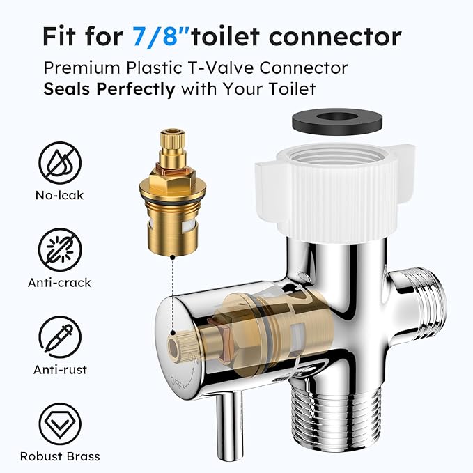 Arofa Handheld Toilet Bidet Sprayer for Toilet-Adjustable Water Pressure Control with Bidet Hose for Feminine Wash, Stainless Steel Brushed Nickel Bidet Faucet Cloth Diaper for Baby Wash