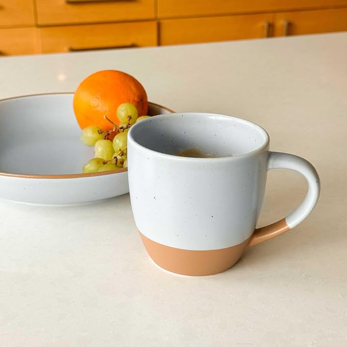 Mora Ceramic Artisan Matte Large Pasta Bowls 30oz, Set of 4 - Serving, Salad, Dinner, etc Kitchen Plate/Wide Bowl - Microwave, Oven, Dishwasher Safe - Modern Porcelain Stoneware Dishes, Marina Colors