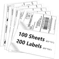 9527 Product 8.5" x 5.5" Half Sheet Self Adhesive Shipping Labels for Laser & Inkjet Printers, Easy to Peel Label, 100 Sheet 8.5 x 11 Address Labels, 2 Labels per Sheet (200 Labels)