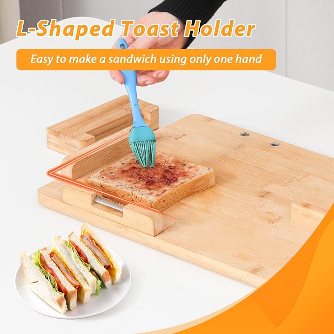 One-Handed Cutting Board, Adaptive Cutting Board for Disabled &Stroke Patients & Handicapped People, Handicap Kitchen Chopping Boards with Peeler& Steel Spikes & Grater